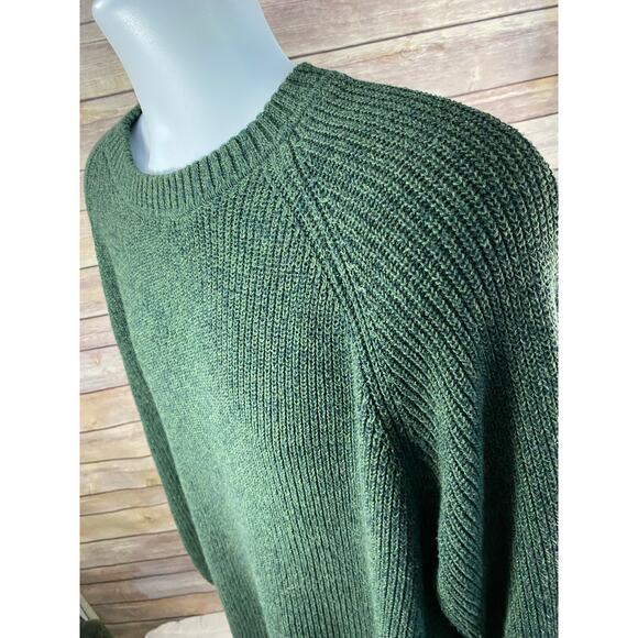 Roots Canada Sweatshirt Men’s 2XL Green Knit Pullover Made in Canada Heritage - Picture 8 of 10